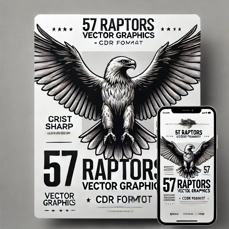 57 Raptors Vector Graphics - Dynamic Wildlife Illustrations for Designers and Creative Projects