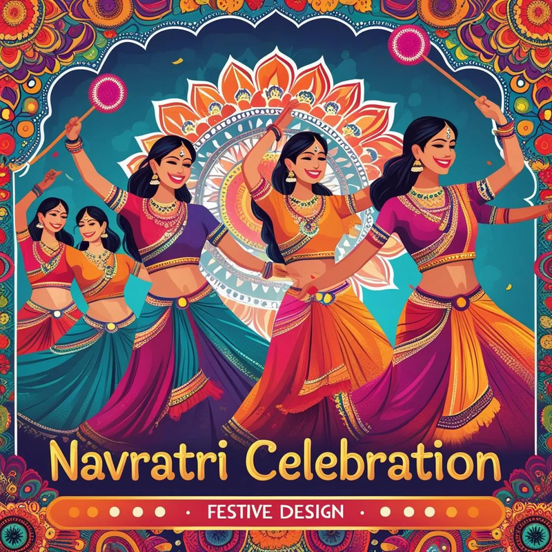 10 Navratri Celebration Posters - Festive PSD Design Pack - Vibrant Festive Poster Templates for Marketers and Event Planners
