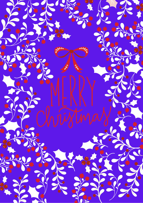 Holly Berries Merry Christmas Card - Elegant Holiday Greetings for Festive Season Celebrations and Personal Touches