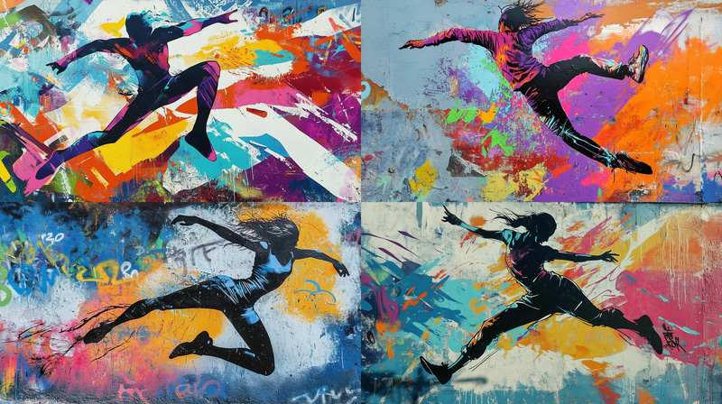 Dancing Figure Stencil - Urban-Inspired Stencil Graffiti Art for Creative Street Artists and Designers