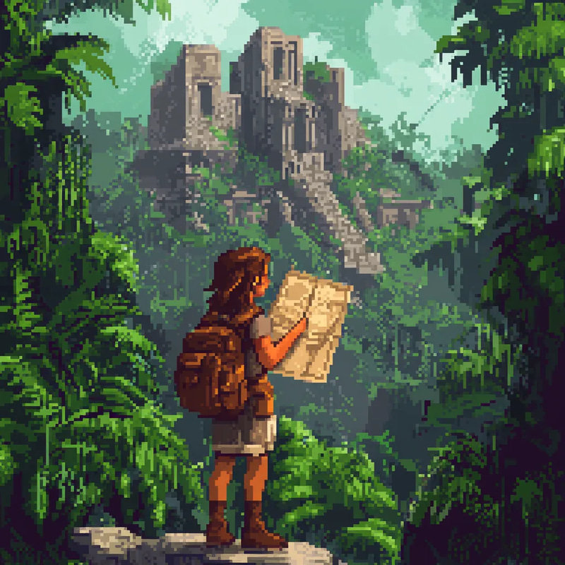 Pixel Adventurer with Backpack & Map - Vibrant Pixel Art Characters for Game Developers and Indie Creators