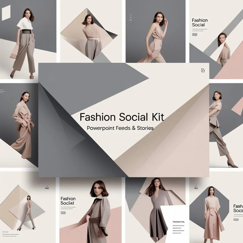 Fashion Social Kit - PowerPoint Feeds & Stories - Animated Social Media Templates for Trendy Brands and Engaging Campaigns 2025-2026
