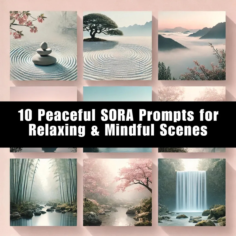 10 Peaceful SORA Prompts for Relaxing & Mindful Scenes - Calming AI Video Prompts for Mindfulness and Creative Visual Storytelling