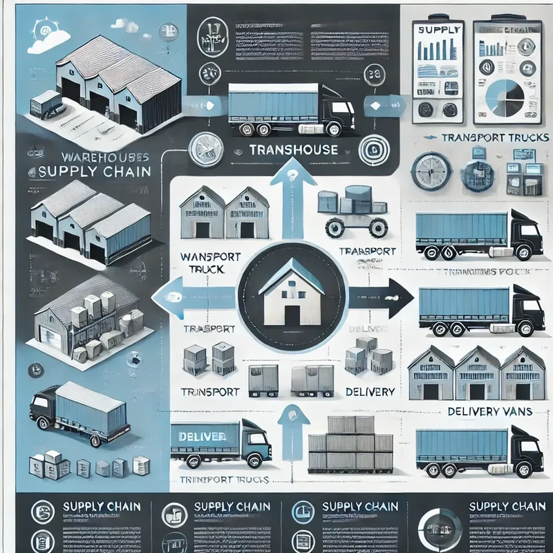 Supply Chain Infographic - Logistics & Operations Flow Design - Clear Visuals for Efficient Business & Educational Presentations