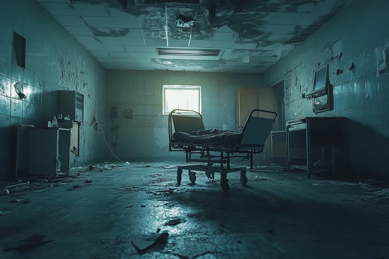 The Hollow Ward - Surgical Nightmare Halls - Immersive Digital Scary Environment Art for Horror Creators and Game Designers