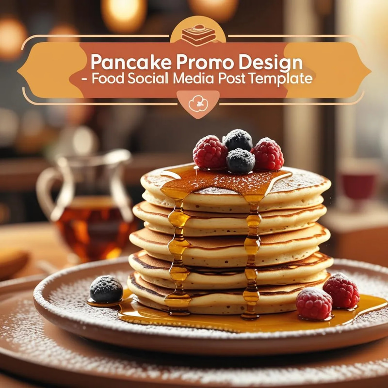 Pancake Promo Design - Food Social Media Post Template - Engaging Facebook Ads for Food Brands & Influencers 2025-2026