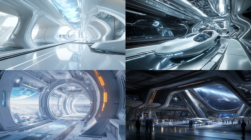 Starbridge Terminal Quantum Docking Nexus - Futuristic Sci-Fi Digital Environment Art for Immersive Worldbuilding and Concept Design