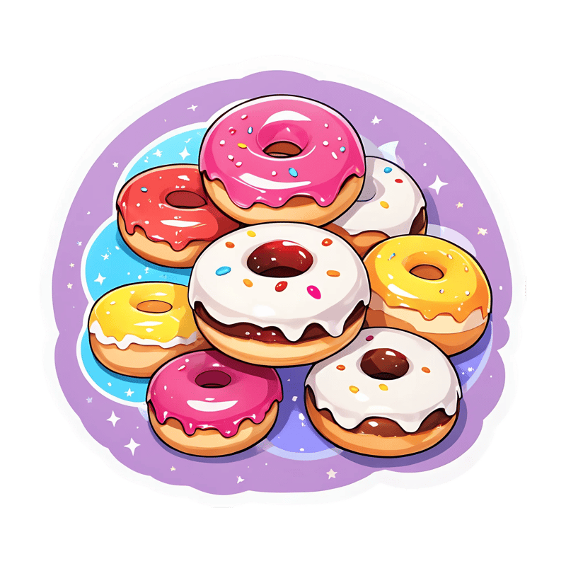 50 Sugar Sweets Candy Delight Pack - Vibrant Food & Drink Sticker Bundle for Creative Branding and Personal Projects