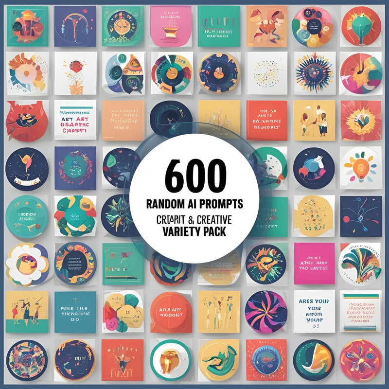 600 Random AI Prompts - Creative Variety Pack - Inspiring AI Art & Graphic Prompts for Designers and Creators