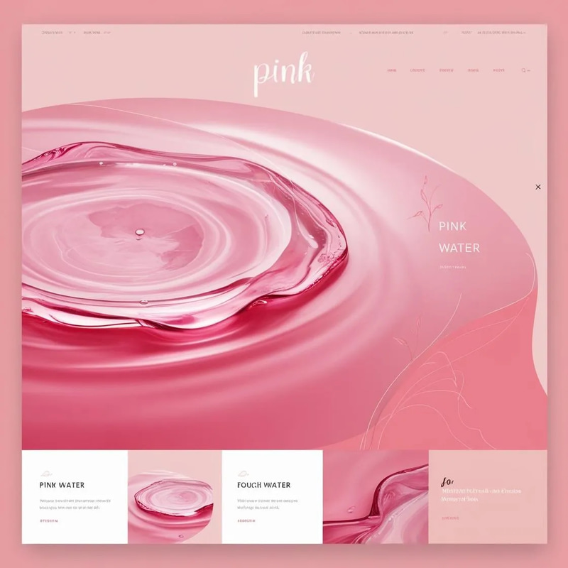 Pink Water Feminine & Flowing Style Website Theme - Elegant CSS Template for Creative Web Projects and Modern Brands