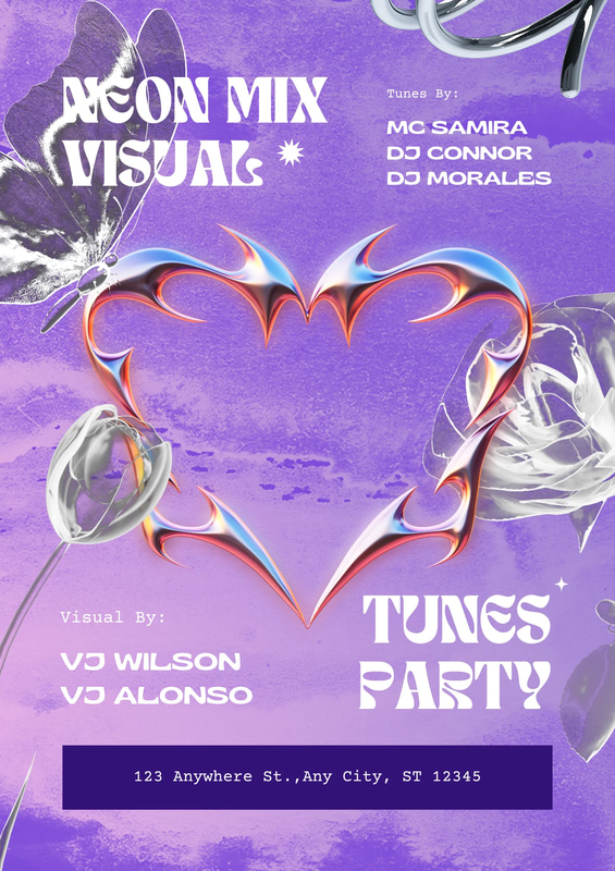 Psychedelic Purple Party Poster Design - Vibrant Corporate & Social Event Templates for Impactful Presentations