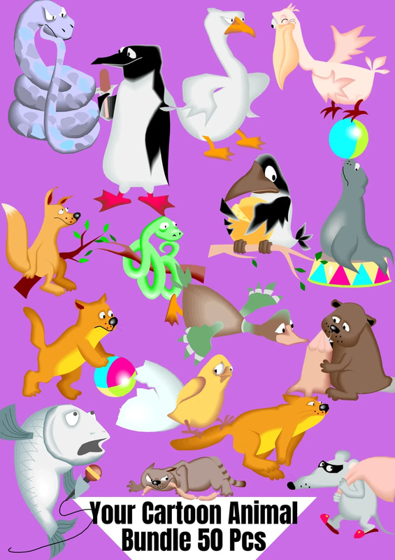 50 Cute Animal Vectors Ultimate Collection - Playful Cartoon Illustrations for Designers and Creative Projects