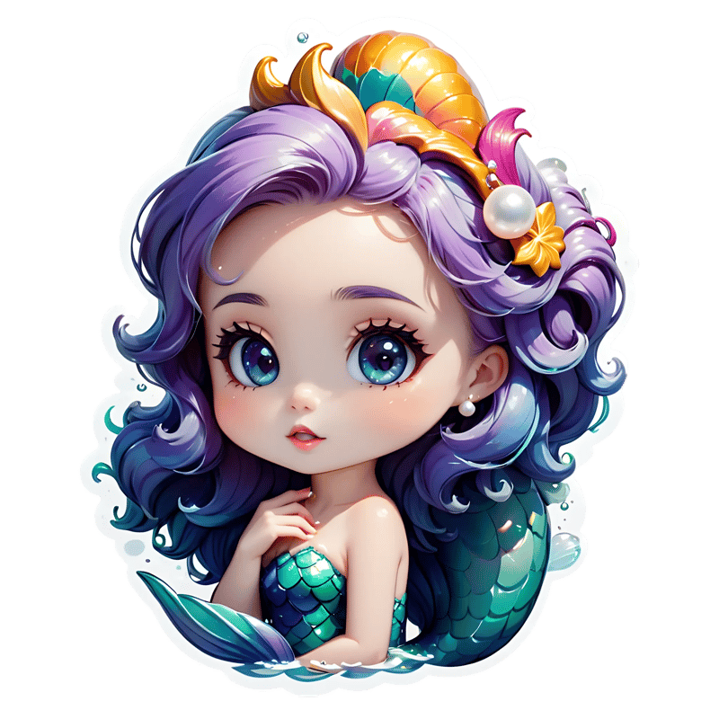 25 Ocean Dreams Mermaid & Sea Set - Dreamy Underwater Stickers for Creative Projects and Personal Branding