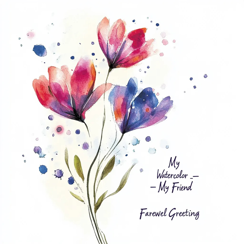 Watercolor My Friend Farewell Greeting - Elegant Hand-Painted Farewell Invitation for Personal & Professional Goodbyes