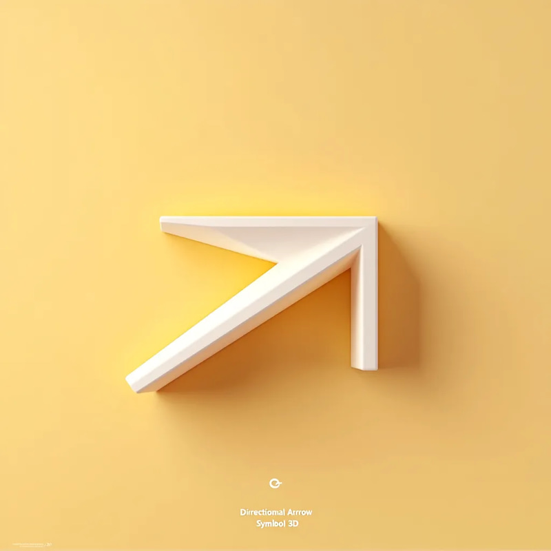 Directional Arrow Symbol 3D - Sleek 3D Render for Developers and Designers