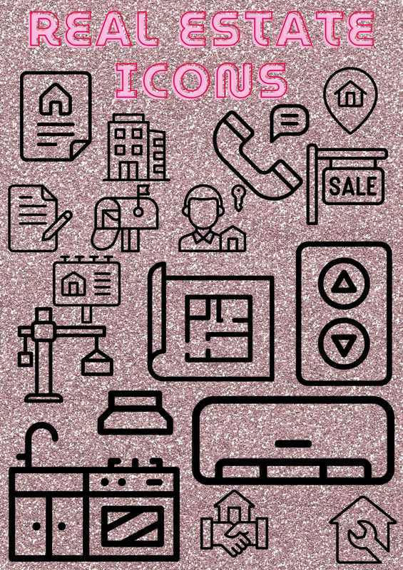 Real Estate Icons - Property Symbol Set - Clean, Modern Real Estate Icons for Designers and Marketers