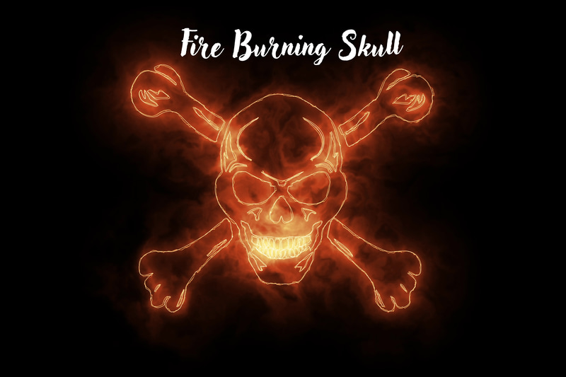 Burning Skull Fiery Flame FX - Dynamic Cinematic Animated Visual Effects for Filmmakers and Content Creators