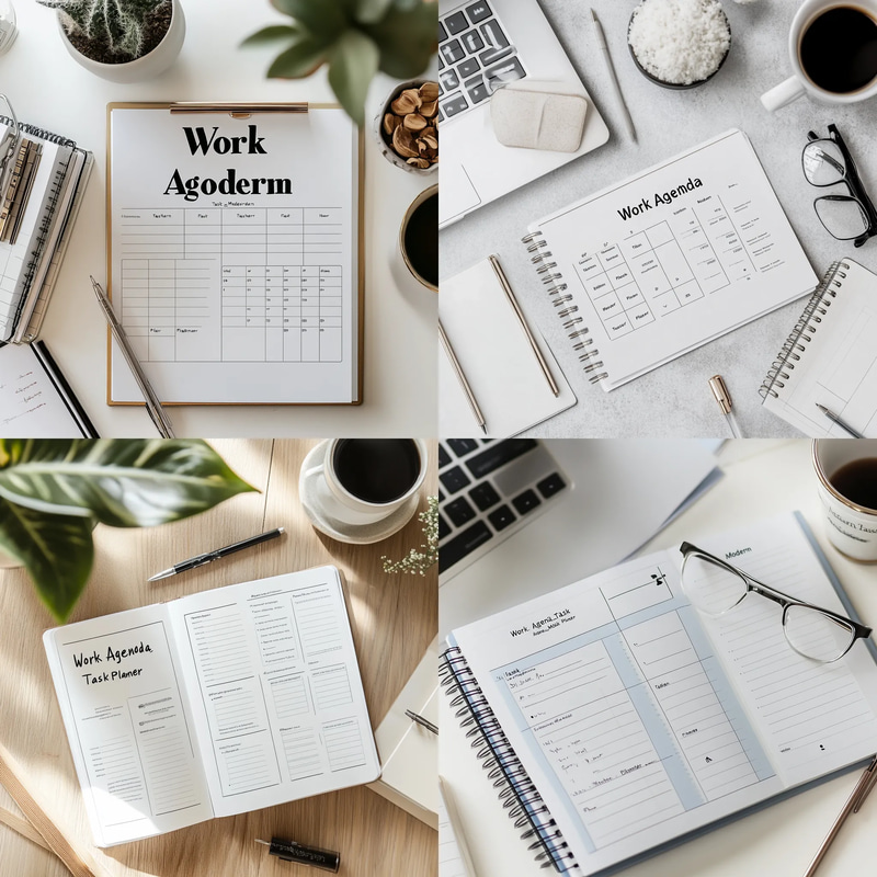 Work Agenda Modern Task Planner - Sleek Productivity Organizer for Professionals and Teams 2025-2026