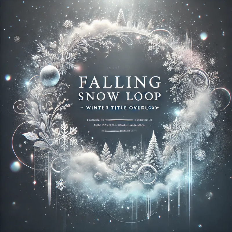 Falling Snow Loop Winter Title Overlay - Cinematic Motion Graphics for Seasonal Video Enhancements