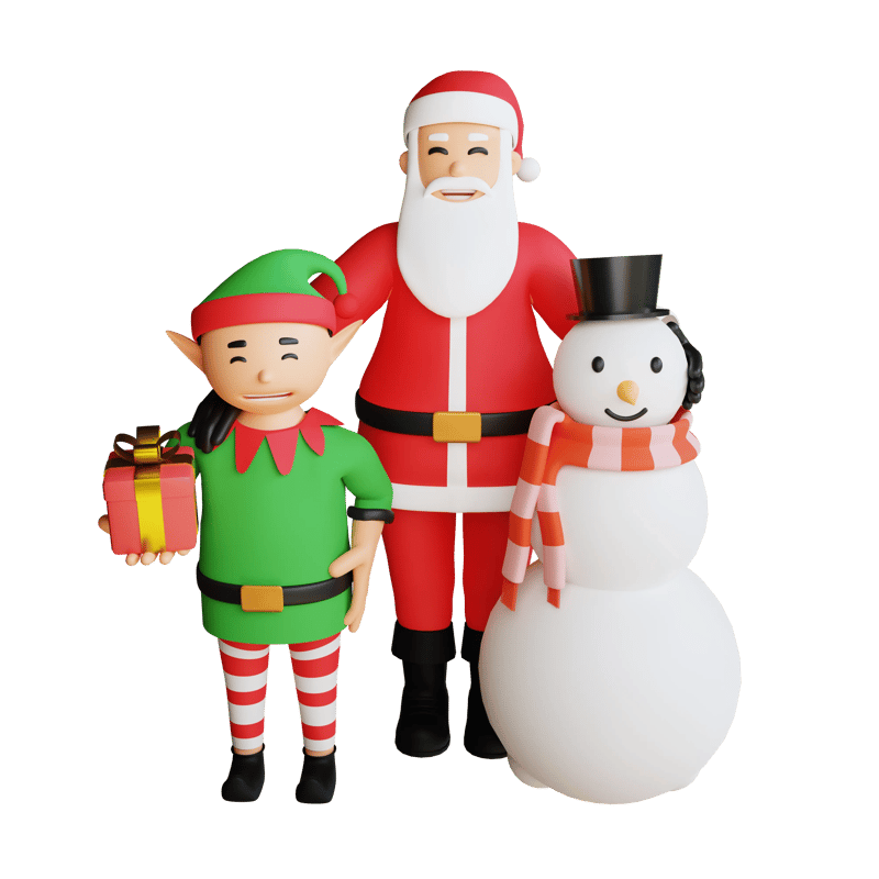 Santa Claus 3D Festive Character Design - Vibrant Holiday 3D Character for Creative Projects and Seasonal Branding