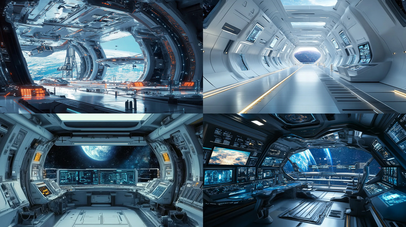 The Obsidian Starport Neo-Gothic Space Nexus - Immersive Environment Art for Sci-Fi Creators and Game Developers