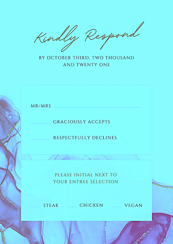 Luxury RSVP Abstract Gold Ink Card - Elegant Invitation Template for Business & Event Communications