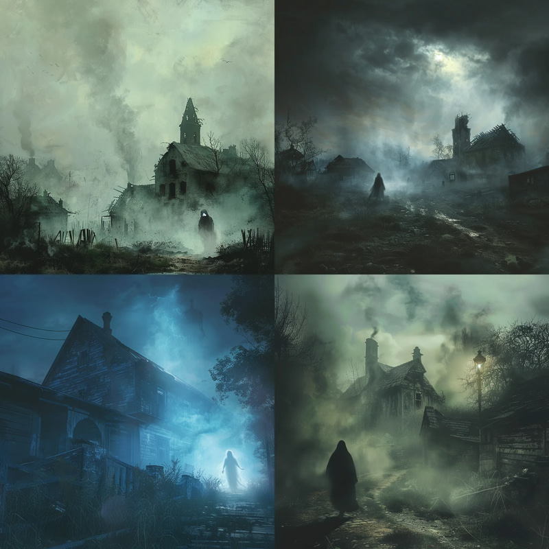 Phantom Awakening Haunted Ruins Moment - Atmospheric Concept Art for Storytelling and Immersive Visuals