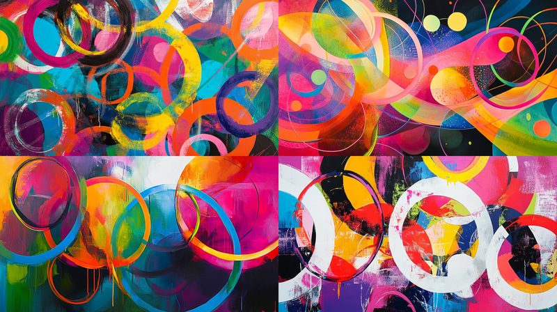 Vibrant Chaotic Abstract Painting - Expressive Dynamic Art for Creative Spaces and Personal Inspiration
