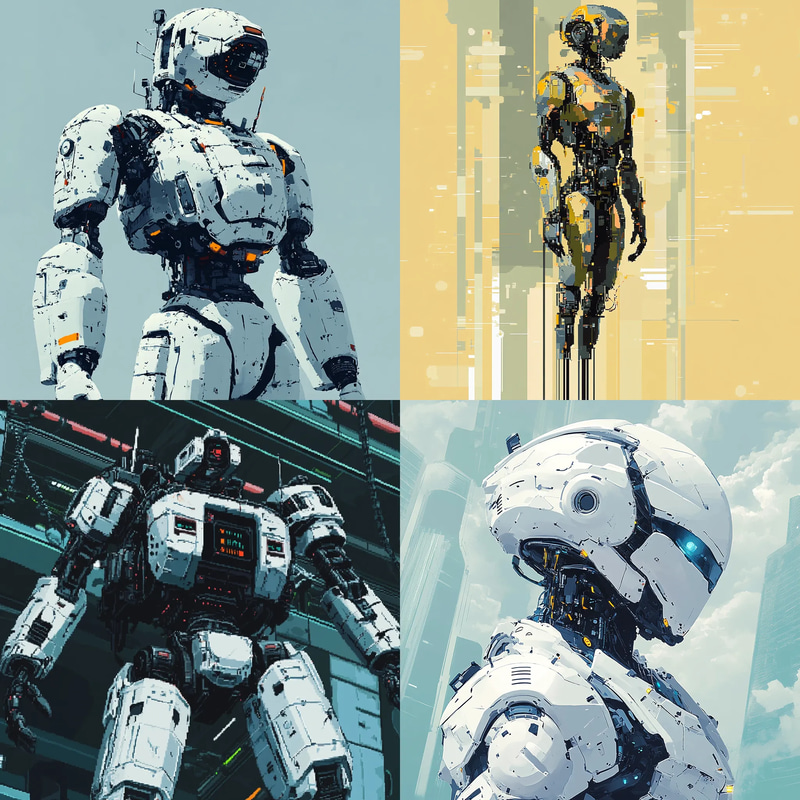 Futuristic Robot Pixel Design - Retro Pixel Art Vehicles & Machines for Creative Digital Projects