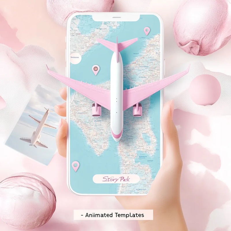 Travel Story Pack - Animated Insta Templates - Dynamic Animated Social Media Templates for Travel Creators and Influencers