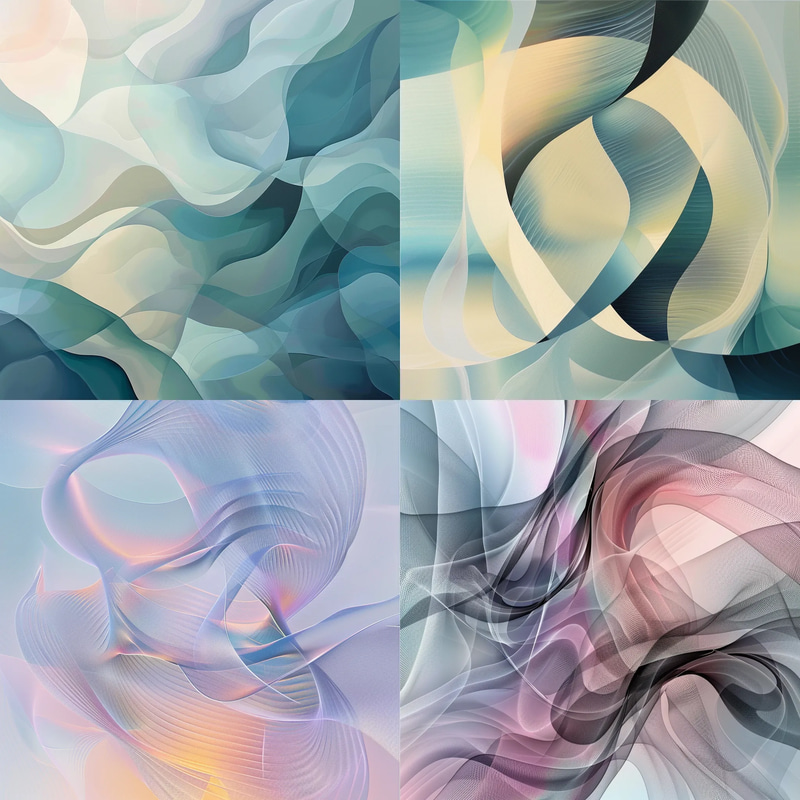 Lyrical Abstract - Soft Meandering Lines - Elegant Abstract Art for Creative Decor and Visual Storytelling
