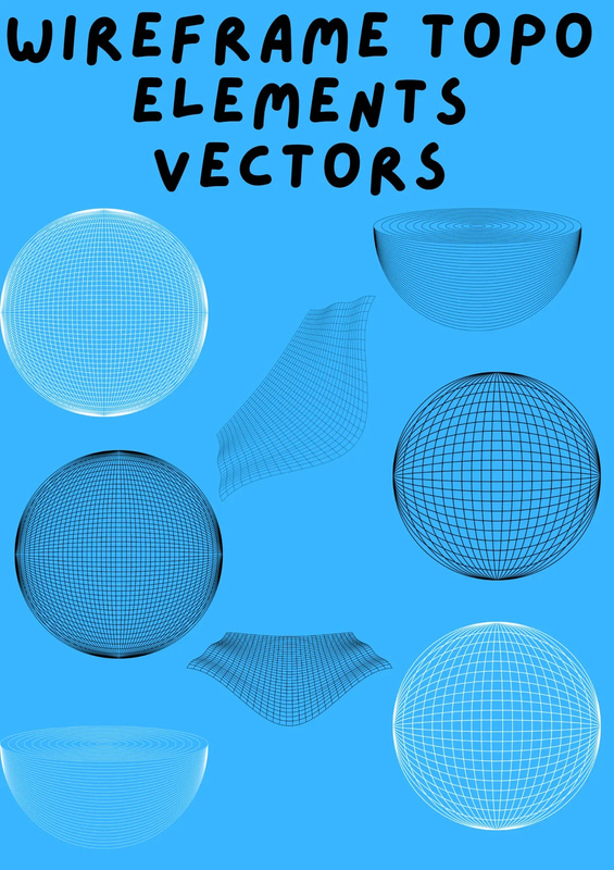 Topo Vector Pack Wireframe Elements - Modern Technical SVG Bundle for Designers and Developers