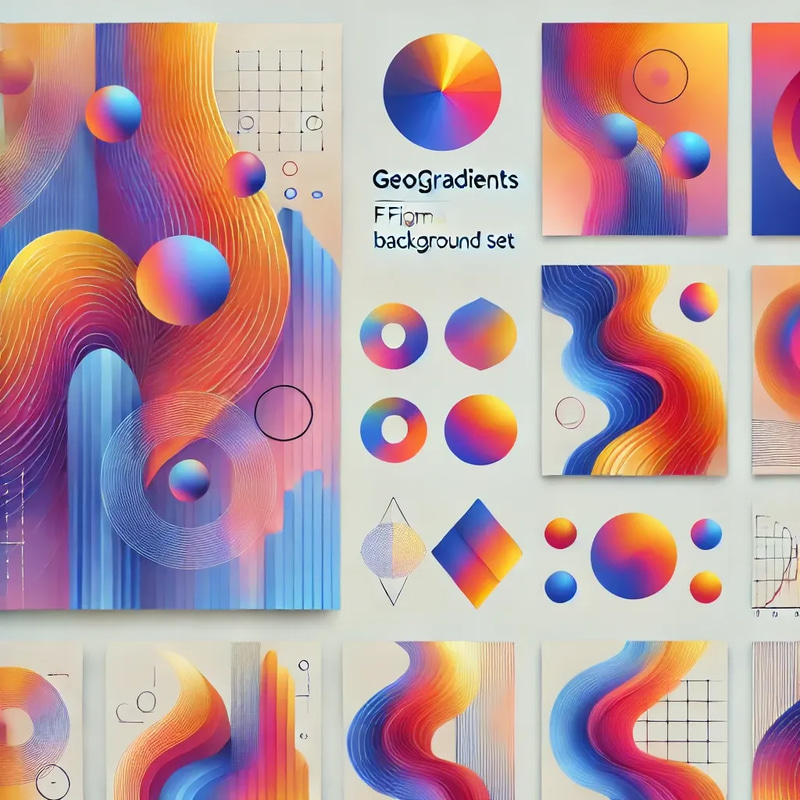 GeoGradients - Figma Background Set - Modern Geometric Gradient Backgrounds for UX/UI Designers and Digital Creators