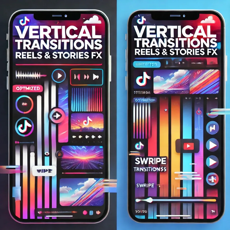 Vertical Transitions - Reels & Stories FX - Dynamic Video Elements for Engaging Social Media Content Creators
