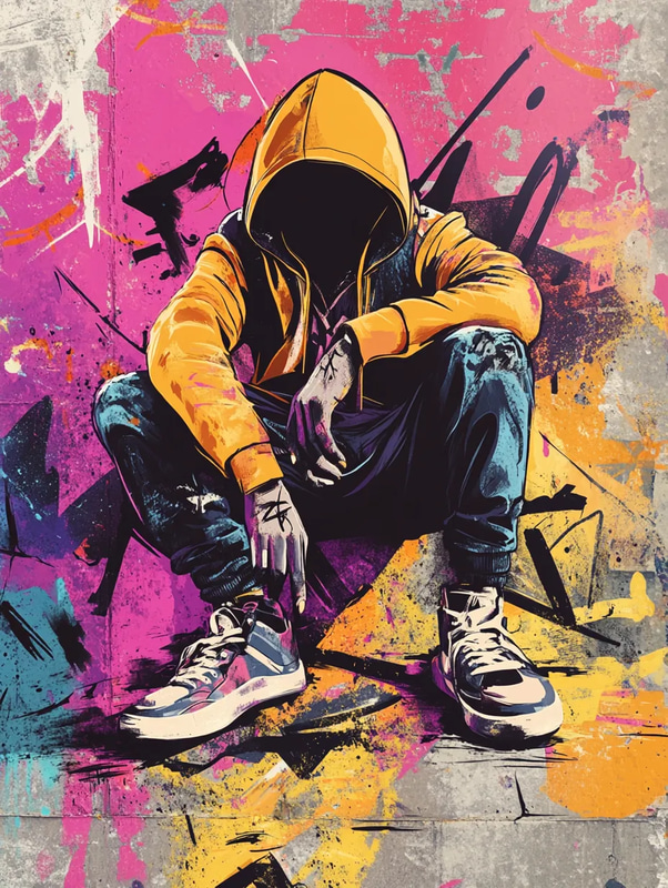 Streetwise Urban Graffiti Art - Dynamic Character Graffiti for Bold Street Style and Creative Urban Projects