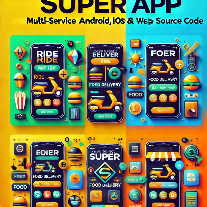 Gojek Clone Multi-Service App Source Code - Cross-Platform Android, iOS & Web App Solution for Developers