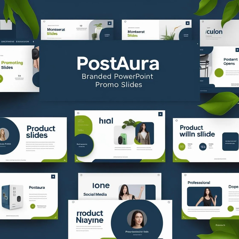PostAura Branded PowerPoint Promo Slides - Animated Social Media Templates for Dynamic Brand Engagement and Marketing Teams