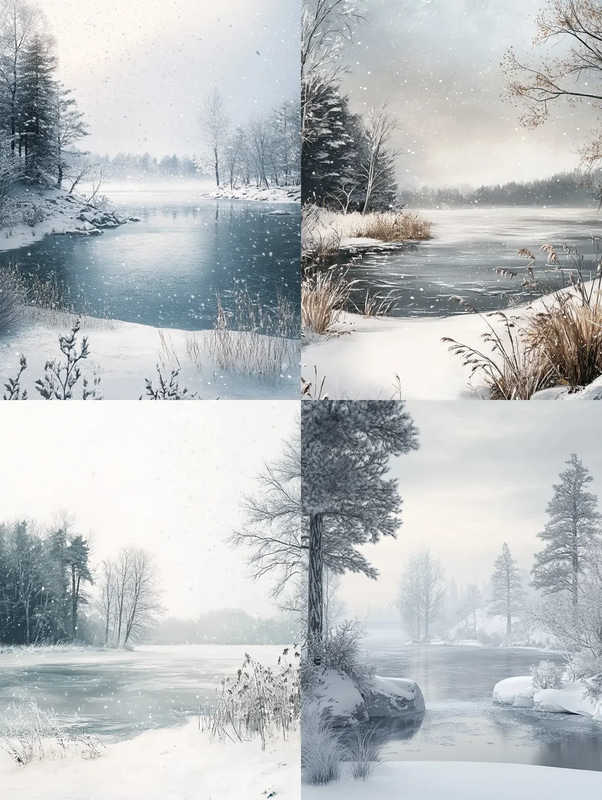 Winter Landscape Wall Art - Serene Canvas Prints for Cozy Home Decor and Seasonal Ambiance