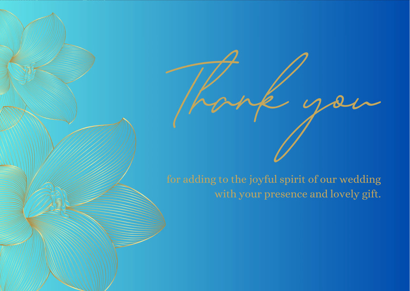 Gold Minimalist Elegant Wedding Thank You Card - Refined Gratitude Note for Sophisticated Wedding Celebrations