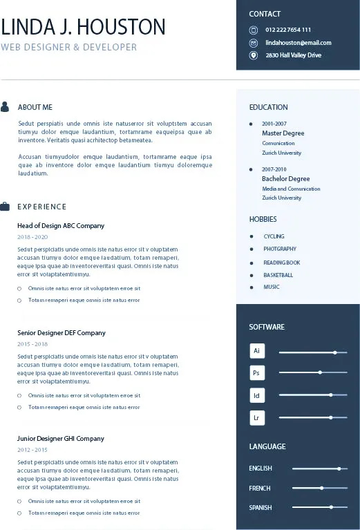 Executive Resume Template Corporate Style - Sleek Professional CV Design for Career Growth and Impactful Job Applications