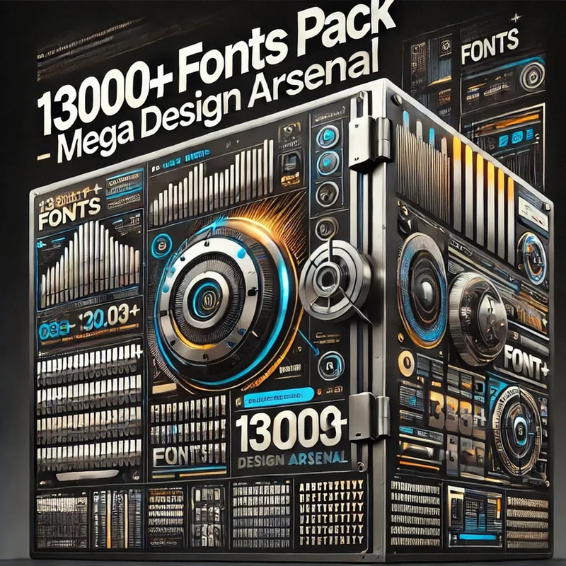 13000+ Fonts Pack - Mega Design Arsenal - Extensive Font Collection for Designers and Creative Projects 2025-2026
