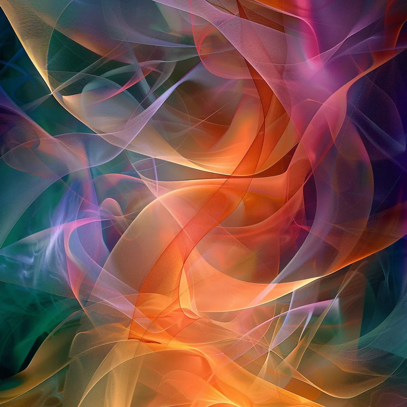 Digital Abstract Translucent Layered Shapes - Contemporary Abstract Art for Creative Visual Projects and Modern Decor