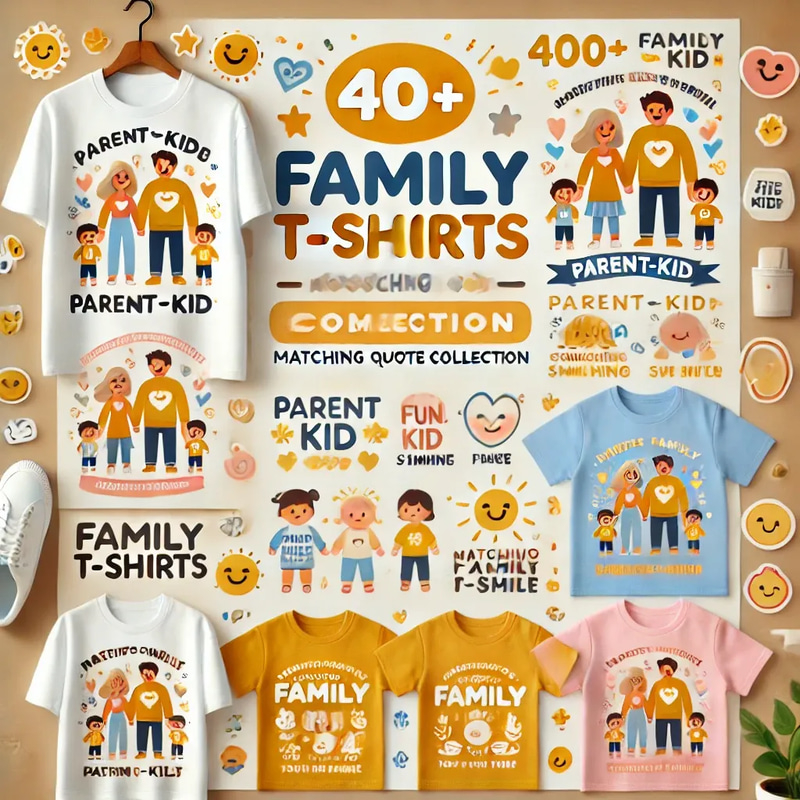 400+ Family T-Shirts - Matching Quote Collection - Trendy Casual Tees for Family Bonding and Everyday Wear