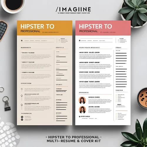Hipster to Professional - Multi-Page Resume & Cover Kit - Versatile Business Templates for Modern Career Branding and Impactful Applications