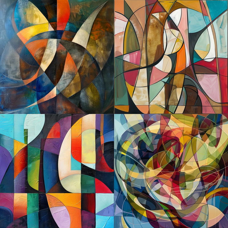 Geometric Abstract Intersecting Lines and Shapes - Modern Abstract Art for Creative Spaces and Visual Impact