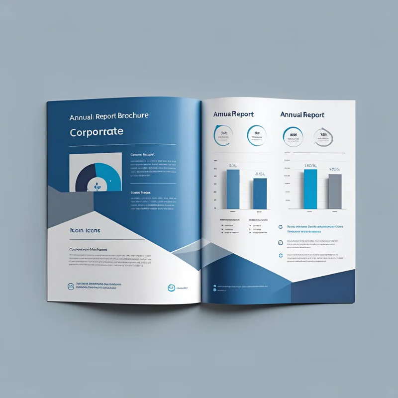 Square Annual Report Brochure - Corporate Data Layout - Professional Multipurpose Marketing Brochure Kit for Corporate Branding
