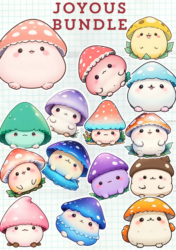 75 Forest Fungi Sticker Collection - Lush Jungle-Themed Digital Stickers for Creators and Nature Lovers