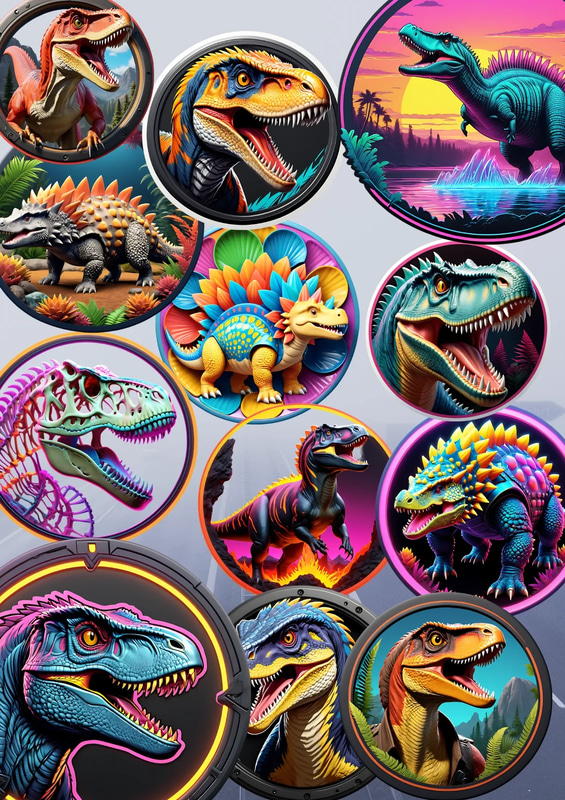 50+ Cretaceous Crew Pack - Vibrant Animal & Pet Sticker Bundle for Creative Projects and Personal Expression