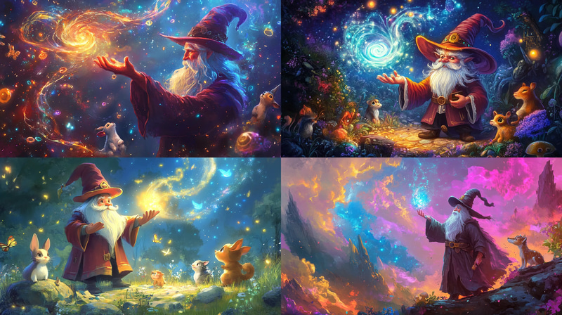 Sparklefingers Jolly Spellcasting Moment - Whimsical Fantasy Art for Creative Storytelling and Game Design