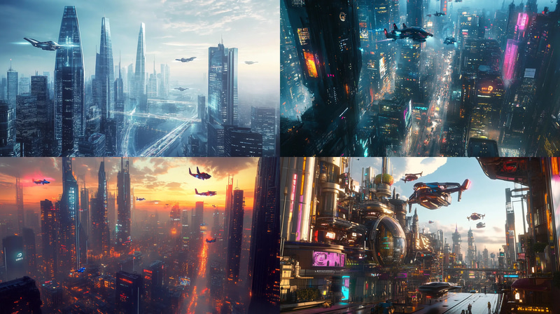Neon Nexus Advanced Tech Megacity - Futuristic Digital Urban Environment Art for Designers and Creators